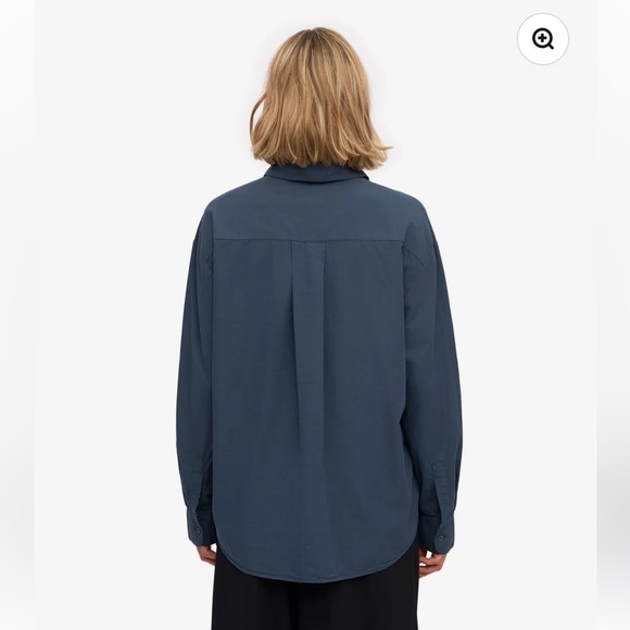 Organic Oversized Shirt - Petrol Blue - Picture 3 of 5
